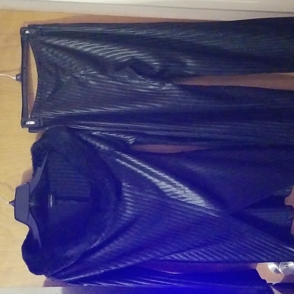 VTG Nicowa Metallic Ribbed Wide Leg Pantset Size 8: A - Picture 1 of 12